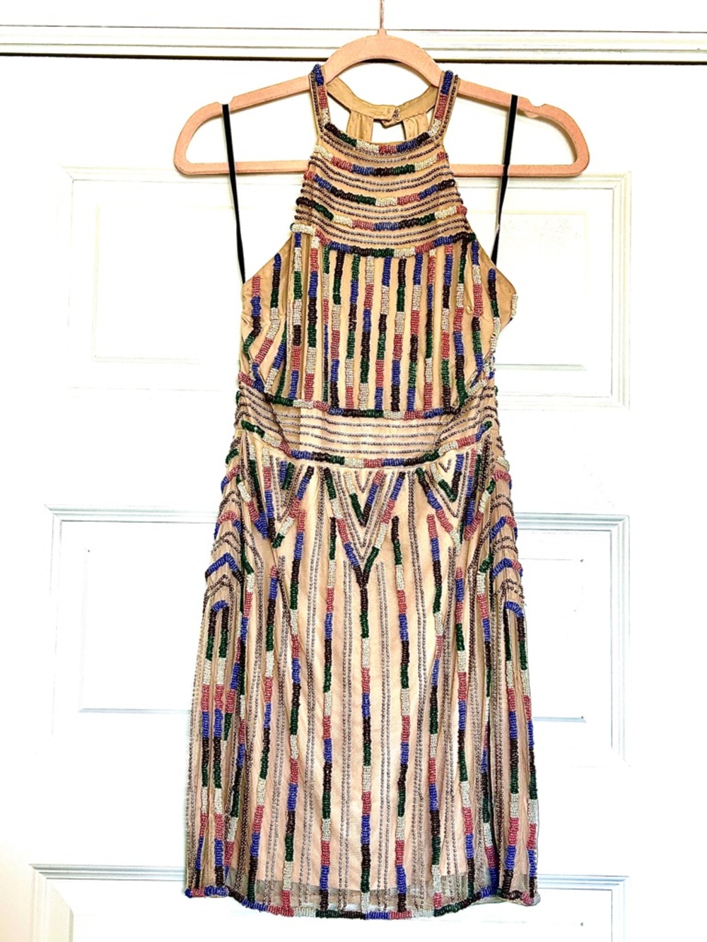 NWT X NBD Kenya Beaded Halter Mini Dress S MSRP $545 - Picture 6 of 14
